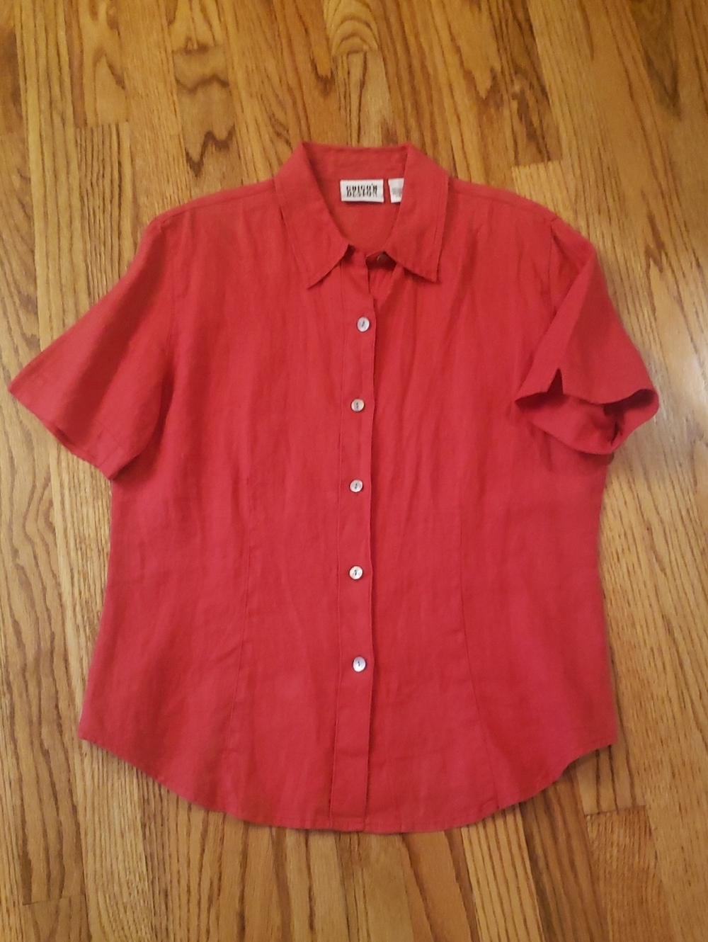 VTG Chico's Design Short Sleeve Button-down Blouse Shirt Size: M (Chico's 1)